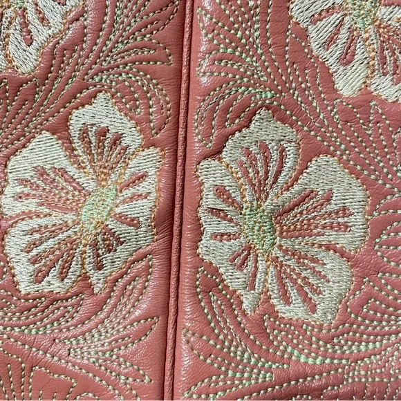 Old Gringo Boots Pink Embroidered Flowers Womens 8 Cowgirl Bride Princess Barbie - Picture 8 of 8